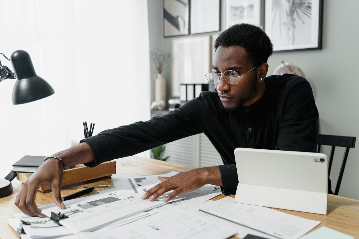 Man working at desk 