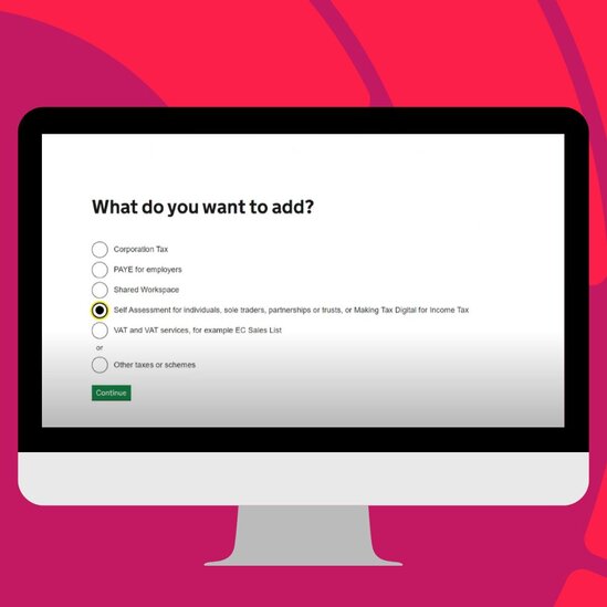 Desktop screen showing a form asking what to add