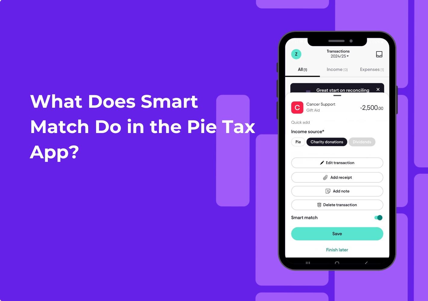 What Does Smart Match Do in the Pie Tax App?