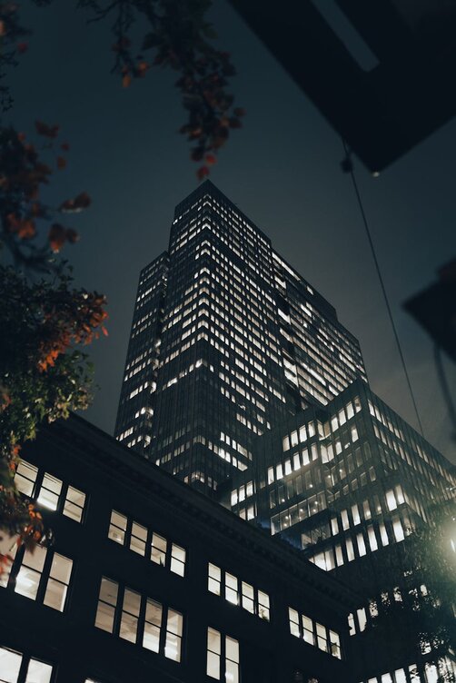 building at night 