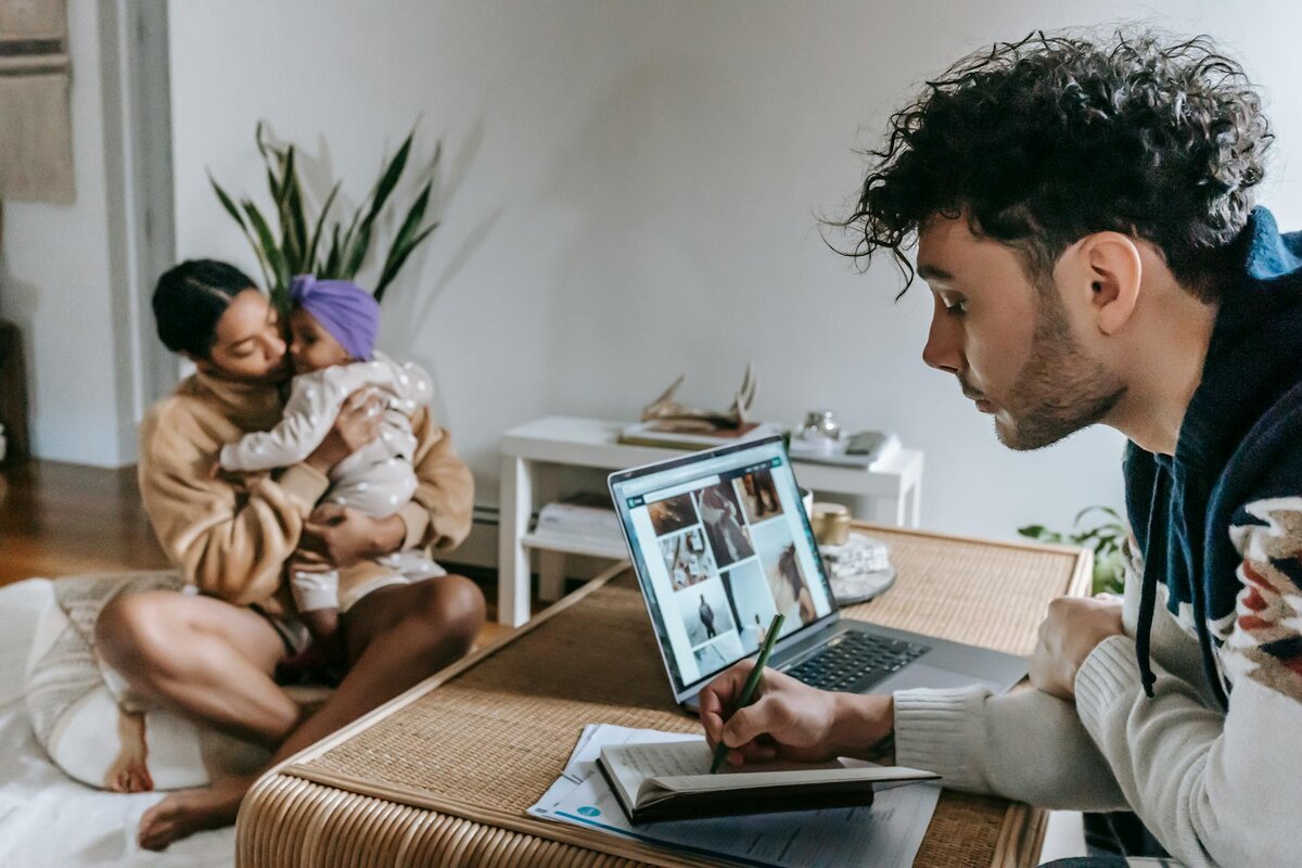 man working on laptop