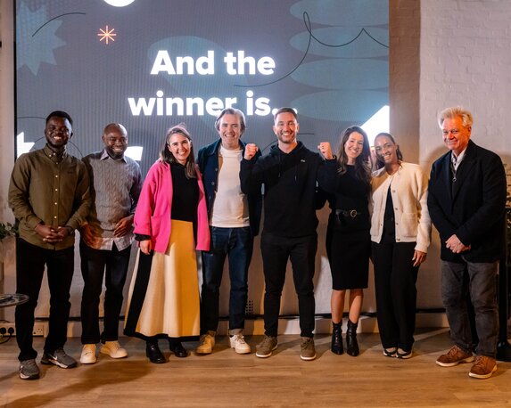 Pie team receiving the Disruptor of the Year award at the UK Fin Tech Awards 2025