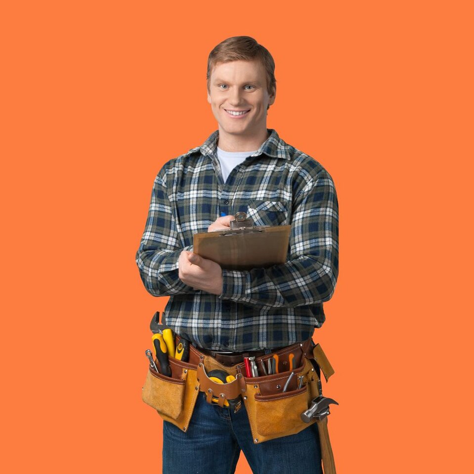 CIS contractor holding paperwork on a construction job