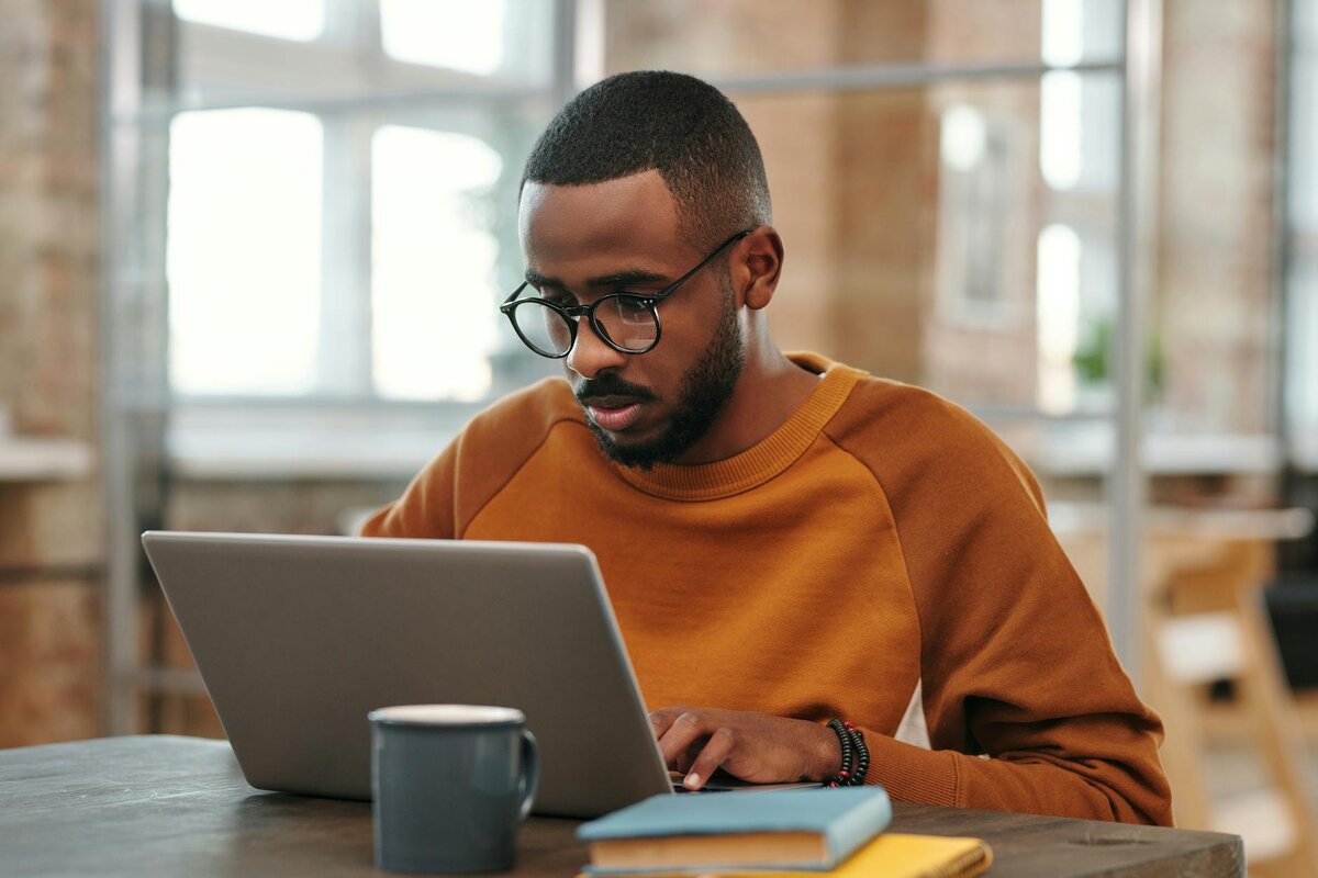 man on laptop

