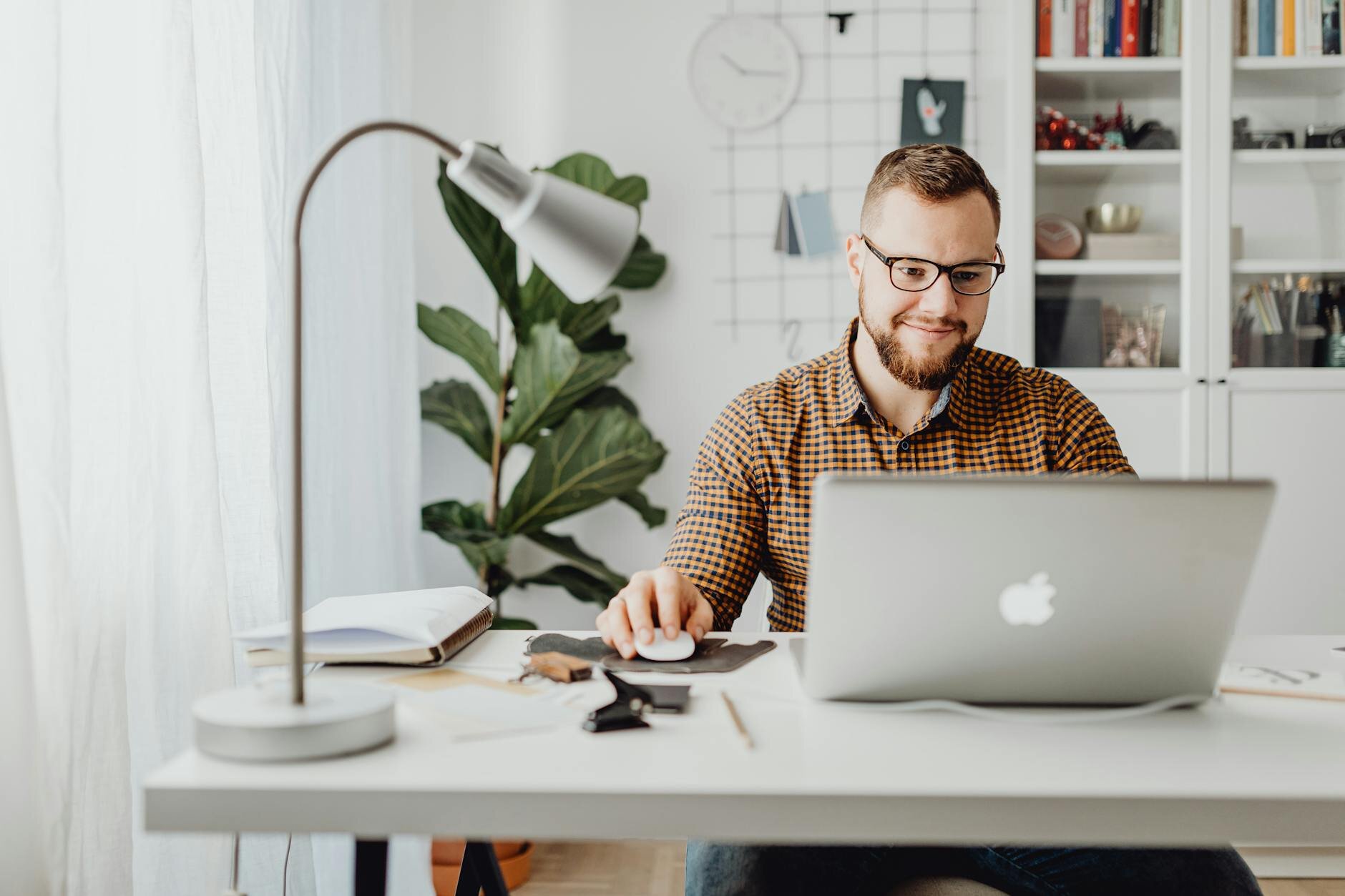 man on a table working