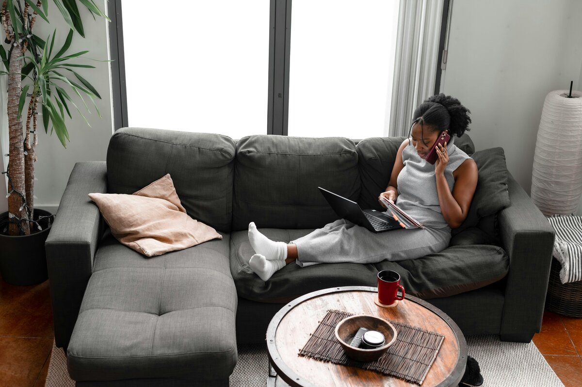 woman on couch 