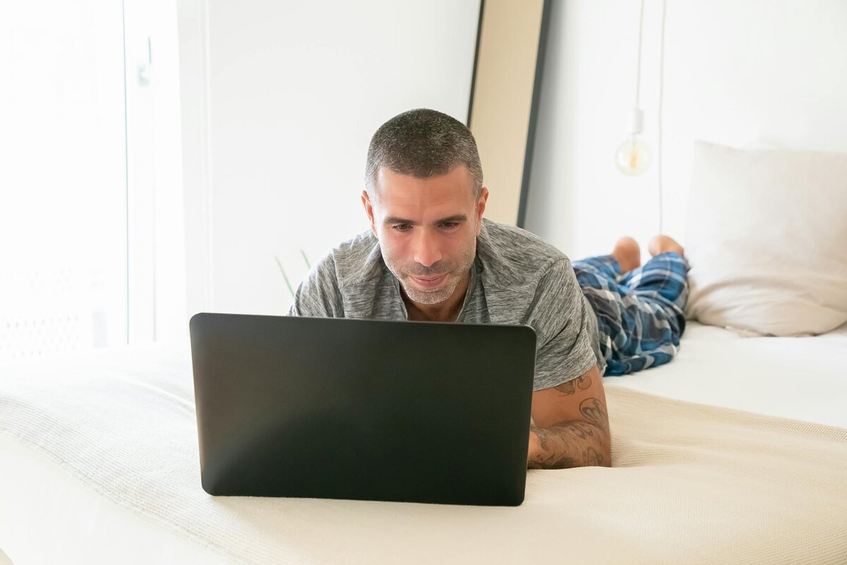 man with his laptop