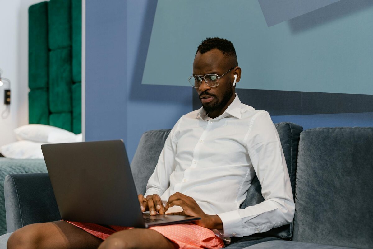man working on his laptop