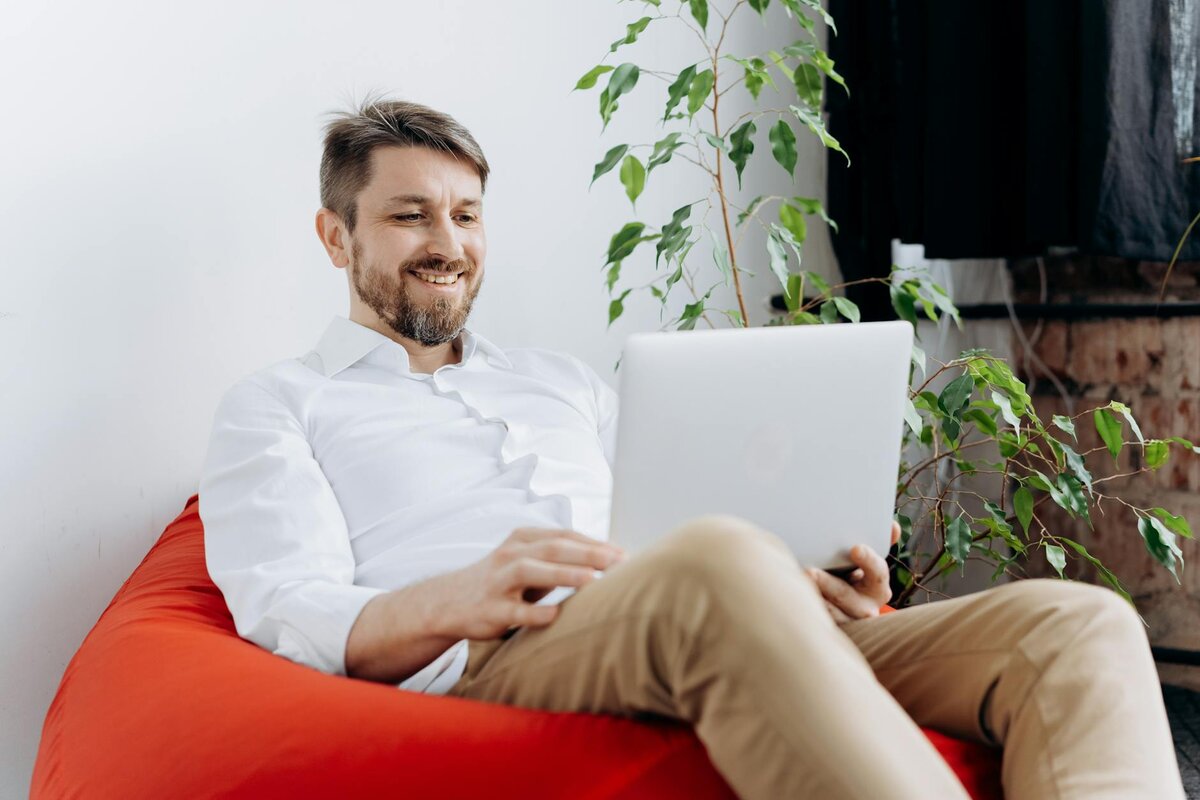 Man with his laptop
