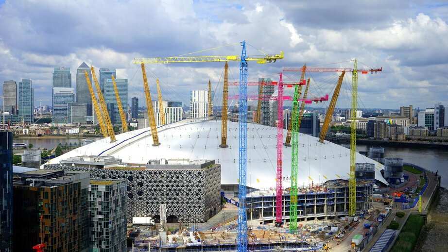 an arena in construction