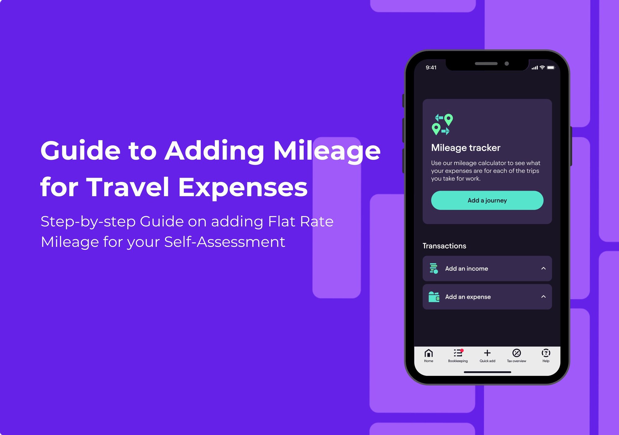 Learn how to use the Quick Add Mileage Tracker in the Pie Tax App to claim travel expenses. Easily input your journey details and let the app calculate your mileage using HMRC’s flat rate for simplified expenses.