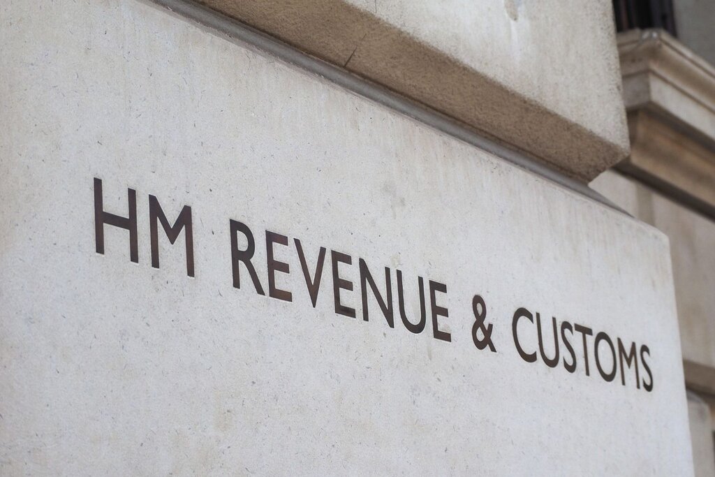 Stone building facade engraved with HM Revenue and Customs