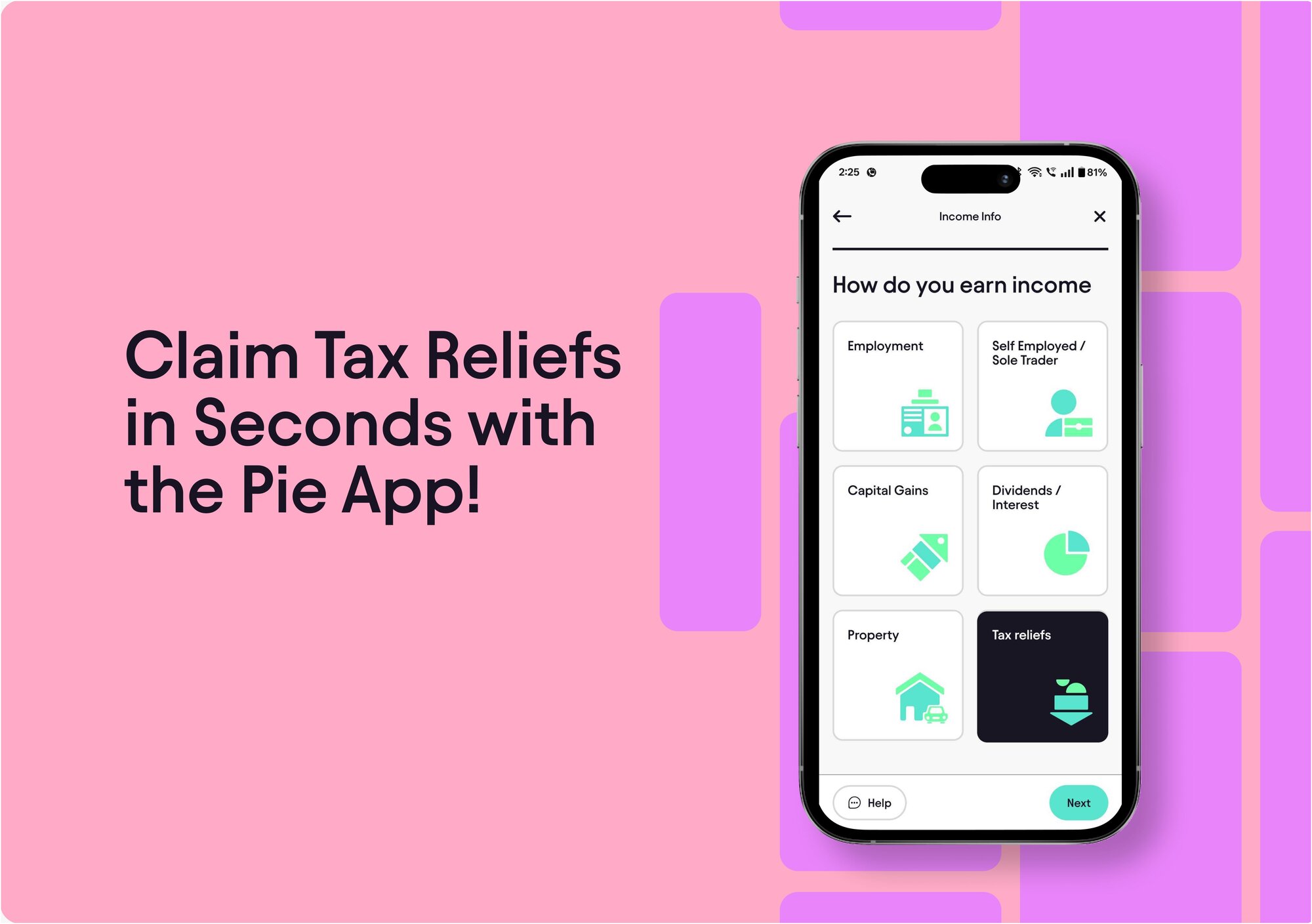 New Tax Relief Update in the Pie App