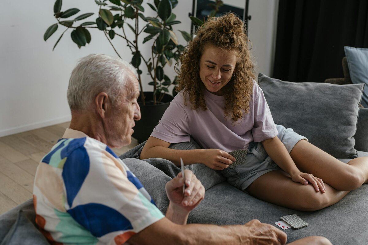 Playing card and Taking advice from parents.