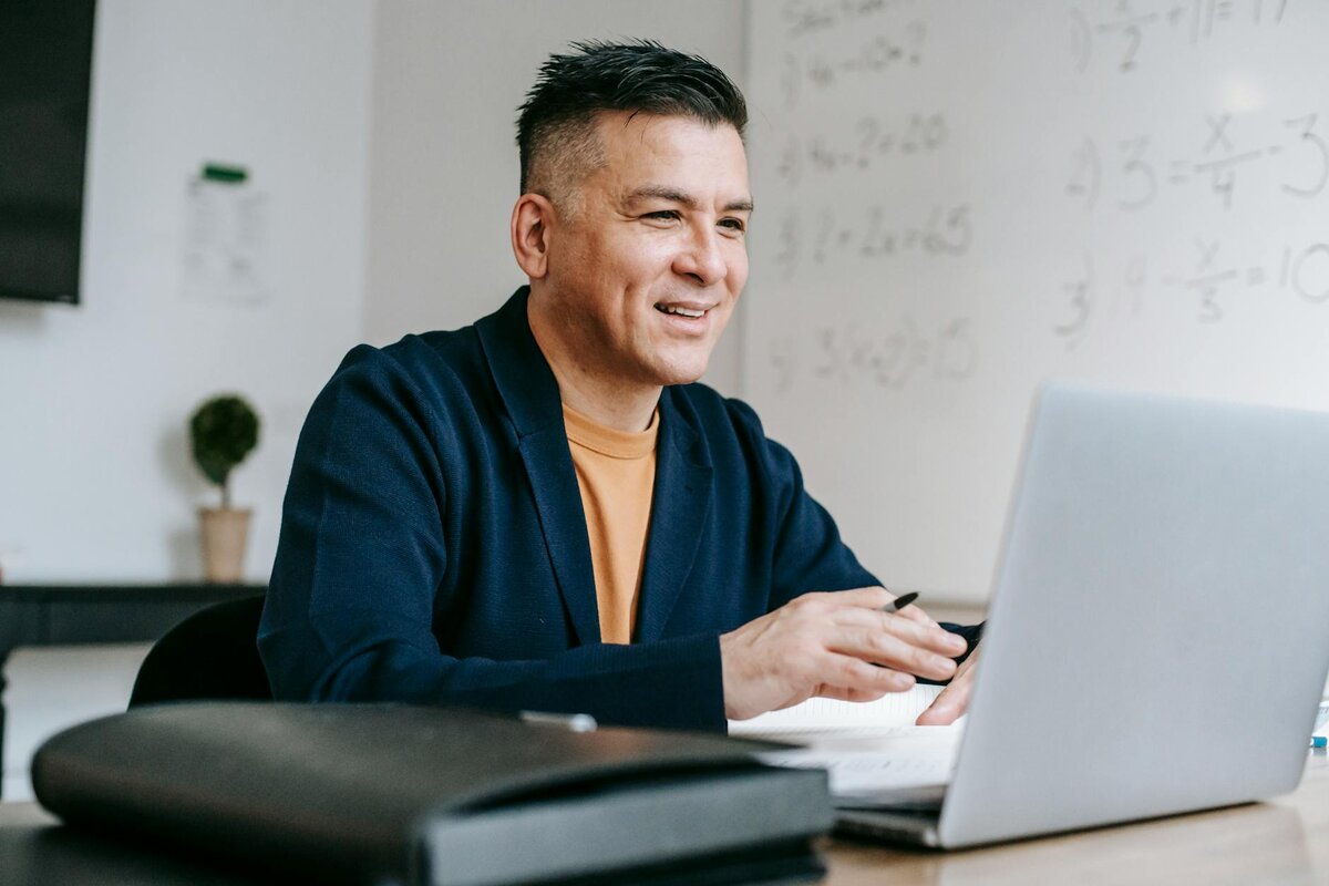 Man working on laptop