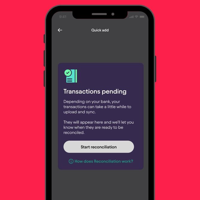Phone screen showing bank connections list to select from