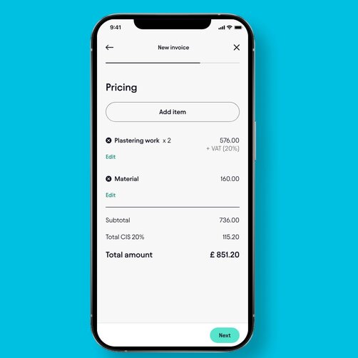 phone  with new invoice