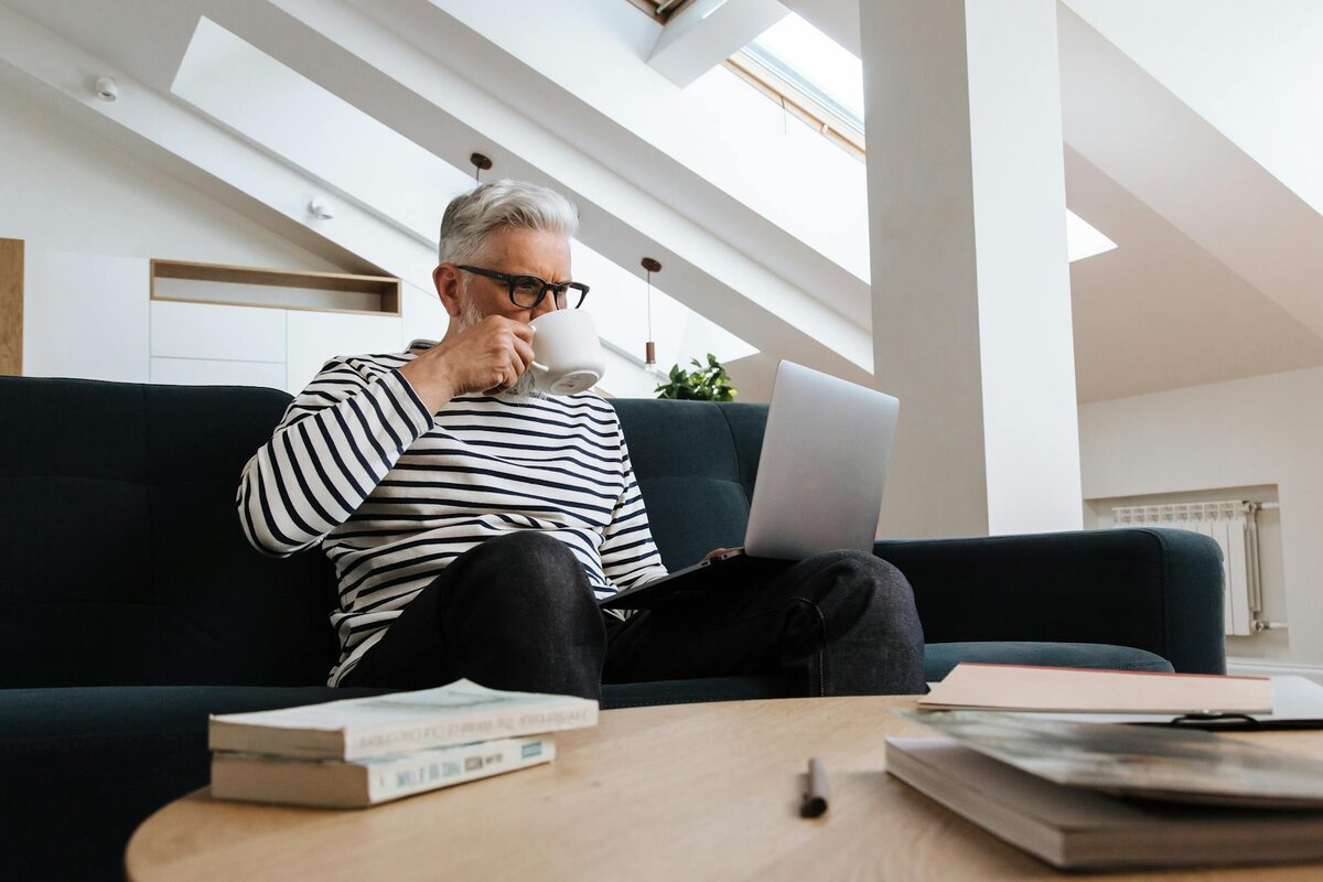 person with cup of coffee