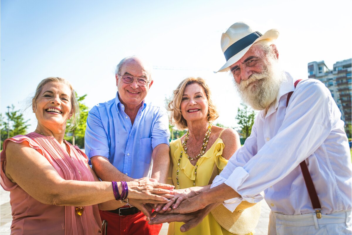four old friends together 