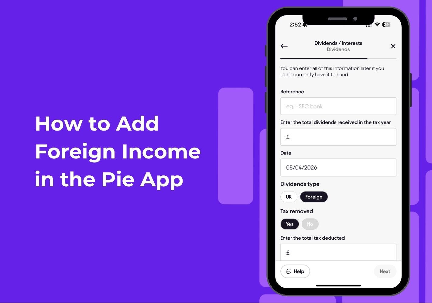 How to Add Foreign Income in the Pie App