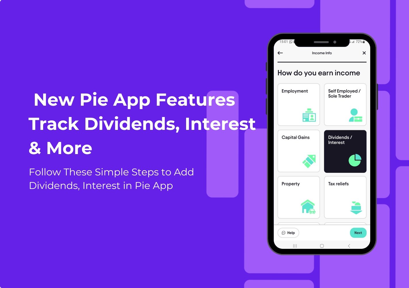 New Pie App Features – Add Dividends, Interest & More