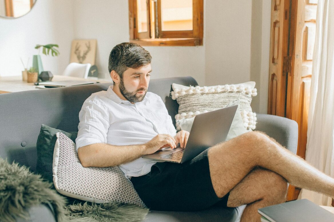 man working on laptop