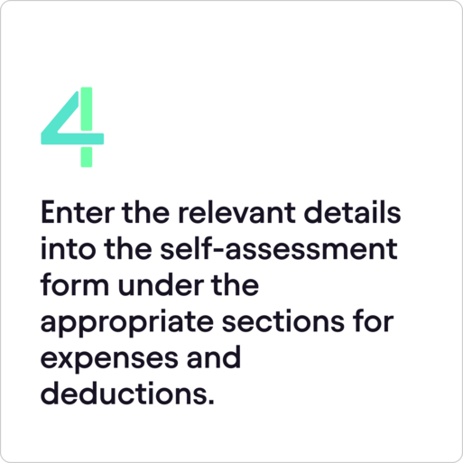 Card showing step four: enter self-assessment form details